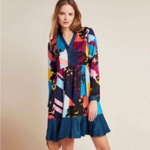 Anthropologie Maeve Gillian Abstract Shirtdress Size XS (NWOT)